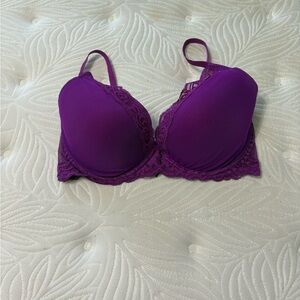 Natori 36DD Vibrant Purple Lace Bra Adjustable Straps Underwire Padding
